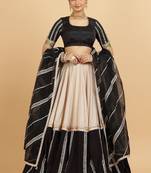 Pink Poly Chiffon Lehenga-Choli Embellished