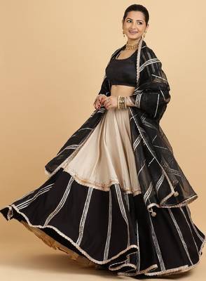Pink Poly Chiffon Lehenga-Choli Embellished 4