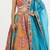 Orange Raw Silk Readymade-lehenga-cholis Floral Printed Gotta Patti