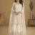 Cream embroidered real net palazzo suit