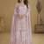 Lavender  embroidered real net palazzo suit