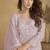 Lavender  embroidered real net palazzo suit