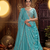 sky blue georgette embroidered lehenga choli