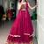 Rani Pink Gamthi Work Lehenga Choli with Mirror  Long Koti - Full stitched free size