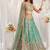 lovely green fendy fabric zari sequence embroidered indian wedding lattest designer lehenga choli wedding lehenga