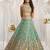 lovely green fendy fabric zari sequence embroidered indian wedding lattest designer lehenga choli wedding lehenga