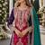 Maroon and wine embroidered viscose chinon semi stitched salwar suit