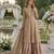 Beige heavy georgette free size stitched suit with sequence & diamond work