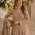Beige heavy georgette free size stitched suit with sequence & diamond work