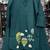 Trendy solid rama cotton kurta with hot air balloon embroidery and matching trousers