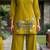 Trendy solid olive green cotton kurta with hot air balloon embroidery and matching trousers