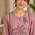 New elegant light pink cotton kurta with black botanical embroidery and white trousers
