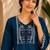 Women's new stylish blue embroidered straight kurta with pant set for women