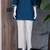 Women's new stylish blue embroidered straight kurta with pant set for women