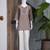 Women's new stylish brown embroidered straight kurta with pant set for women