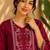 Women's new stylish rani pink embroidered straight kurta with pant set for women