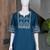 Women's stylish blue ethnic kurti with white pant co-ord set