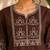 Women's stylish chocolate  ethnic kurti with white pant co-ord set