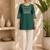 Women's stylish rama ethnic kurti with white pant co-ord set