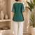 Women's stylish rama ethnic kurti with white pant co-ord set