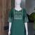 Women's stylish rama ethnic kurti with white pant co-ord set