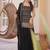 Black faux georgette  party wear embroidery sharara suit set