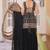 Black faux georgette  party wear embroidery sharara suit set