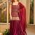 Maroon  faux georgette  party wear embroidery sharara suit set