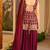 Maroon  faux georgette  party wear embroidery sharara suit set