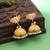 Yellow color meenakari earrings traditional design