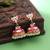 Red color meenakari earrings handmade art design