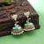 Green color meenakari earrings colorful design