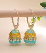 Firozi color meenakari earrings designer style