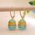 Firozi color meenakari earrings designer style