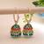 Green color meenakari earrings ethnic pattern