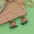 Green color meenakari earrings ethnic pattern