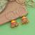 Yellow color meenakari earrings traditional style
