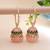 Light pink color meenakari earrings festive look
