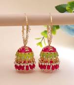 Rani color meenakari earrings royal style