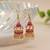 Rani color palki meenakari earrings festive style