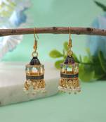 Blue color palki meenakari earrings designer look