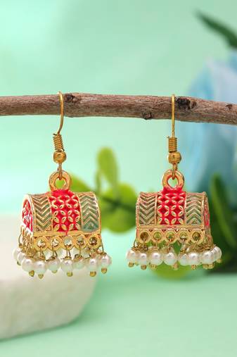 Rani color palki mint meena earrings royal design