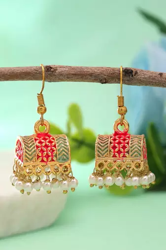 Rani color palki mint meena earrings royal design