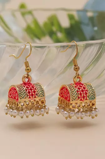 Rani color palki mint meena earrings royal design