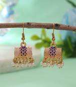 Purple color palki mint meena earrings designer style