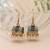 Blue color palki mint meena earrings classic design