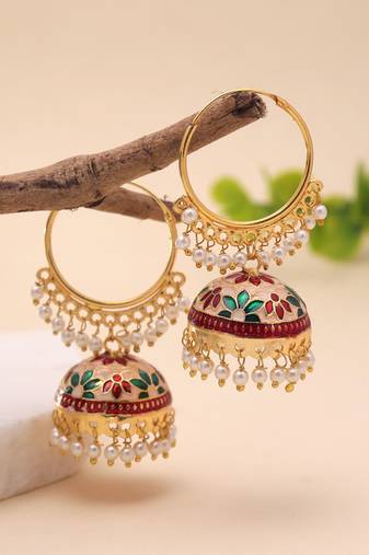 Multi color meenakari earrings ethnic style