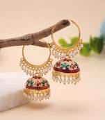 Multi color meenakari earrings ethnic style