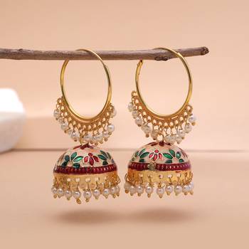 Multi color meenakari earrings ethnic style 2