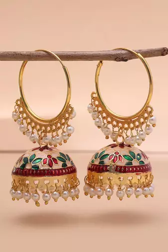 Multi color meenakari earrings ethnic style